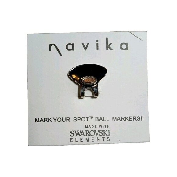 Navika Magnetic Golf Ball Marker & Hat Clip Swarovski Crystals - Picture 1 of 4